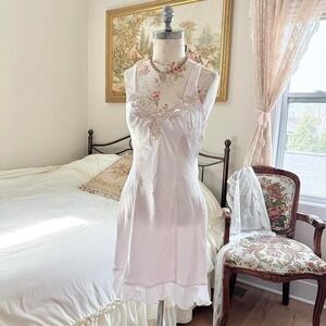 pink fairy slip dress  90s light pink slip dress Linea Donatella size medium